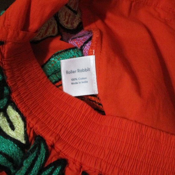 Roller Rabbit Red Floral Embroidered Jorales High-Rise Sierra Shorts Small $138 - Picture 5 of 6